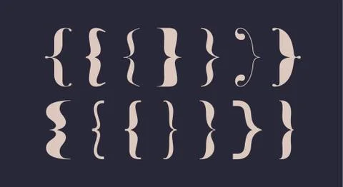 Bracket, braces, parentheses. Typography set of curly brackets Stock Illustration