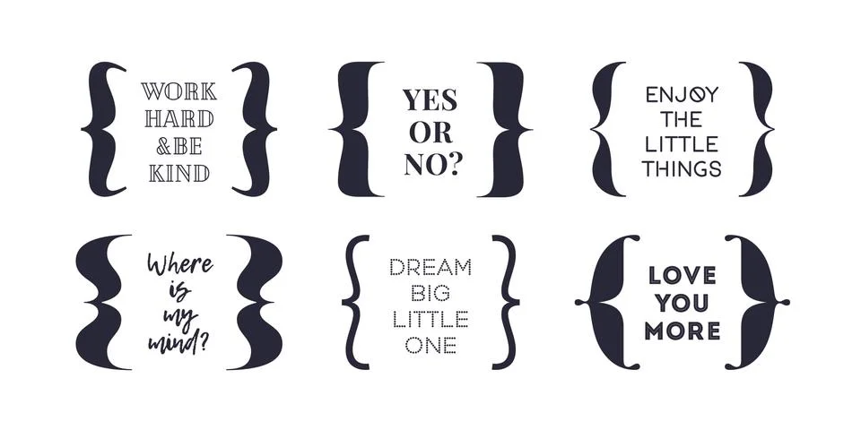 Bracket, braces, parentheses. Typography set of curly brackets Stock Illustration