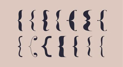 Bracket, braces, parentheses. Typography set of curly brackets Stock Illustration