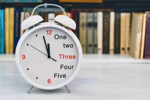 Bracket clock the alarm clock closeup in the foreground Foto stock