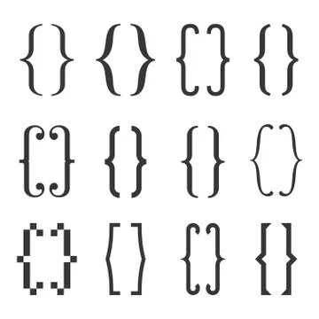 Bracket Curly Set on White Background. Vector Иллюстрация