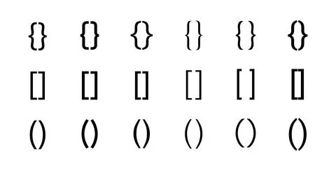 Bracket icon collection. Black bracket set. Set of Text brackets design. Ic.. Stockillustratie