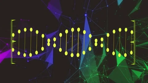 Bracket marker scanning initiating yellow double-row waveform pulsing, morphing, Stock Footage 335211954
