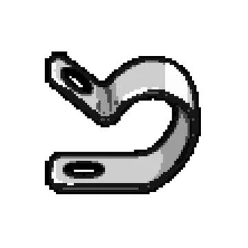 Bracket pipe clamp pixel art vector illustration Illustrazione stock