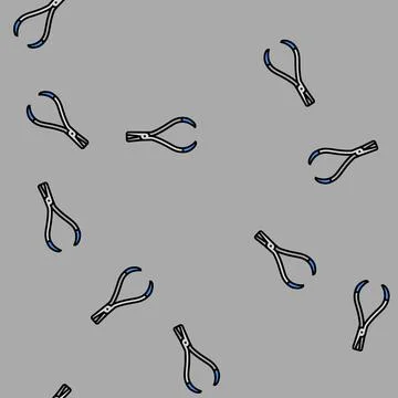 Bracket remover orthodontist vector seamless pattern Illustration