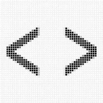 Bracket. Simple geometric pattern of black squares in bracket Stock Illustration