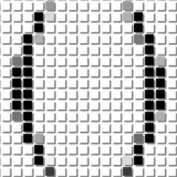 Bracket. Simple geometric pattern of black squares in bracket Stockillustratie