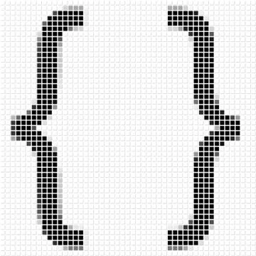 Bracket. Simple geometric pattern of black squares in bracket Illustrazione stock
