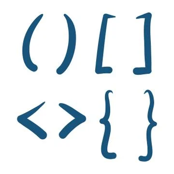 Brackets hand drawn vector illustration. Stock Illustration