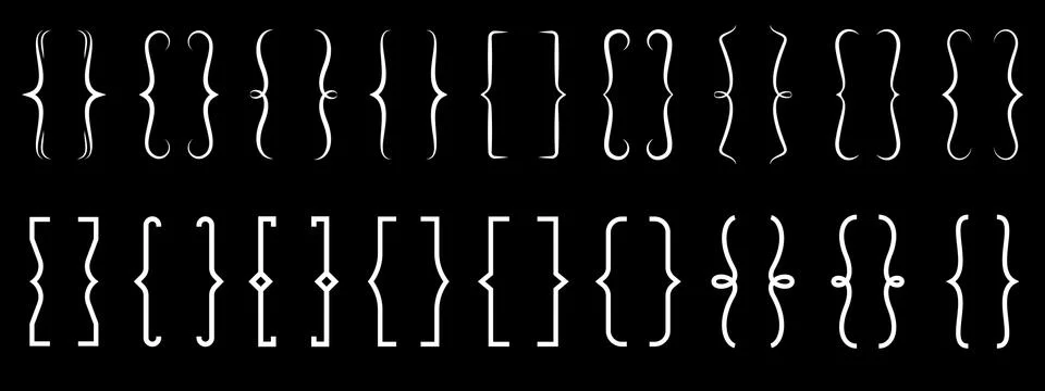 Brackets vector icons vintage typography symbol Illustrazione stock