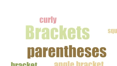 Brackets Word Cloud Animated Isolated Stock Footage 103665508