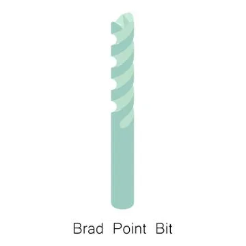 Brad point bit icon, isometric 3d style 스톡 일러스트