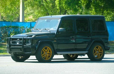 Bradenton, Florida, U.S.A - March 27, 2026 - A black Mercedes G?Class SUV w.. Stock Photos