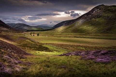 Braemar Mountain Sunset Foto stock