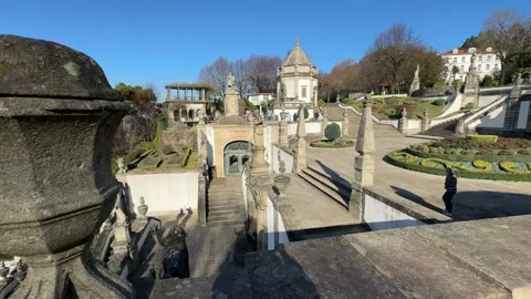 Braga, Bom Jesus do Monte on the hill Stock Footage 257348864