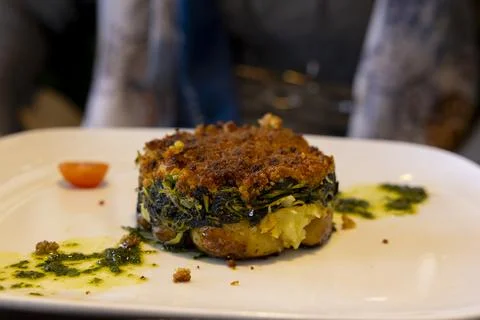 Braga-style codfish. Gourmet version of a typical northern Portuguese dish Stock Photos