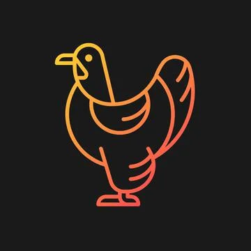 Brahma hen gradient vector icon for dark theme Illustrazione stock