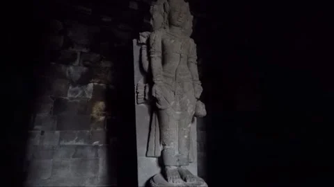 Brahma statue inside the Temple of Brahma, Prambanan, Java, Indonesia Stock Footage 152713582