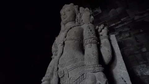 Brahma statue inside the Temple of Brahma, Prambanan, Java, Indonesia Stock Footage 152713953