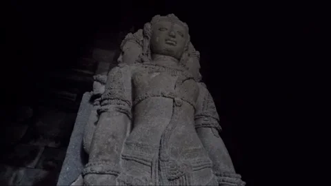 Brahma statue inside the Temple of Brahma, Prambanan, Java, Indonesia Stock Footage 152715319