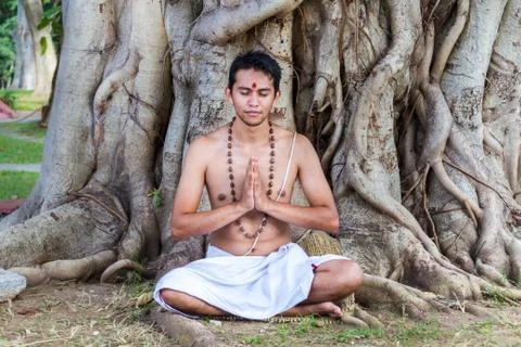 Brahmin Meditating Foto stock