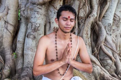 Brahmin Meditating Stock Photos