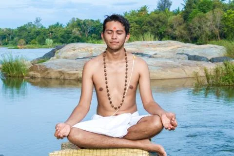 Brahmin Meditating Stock Photos