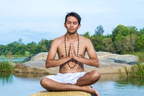 Brahmin Meditating Foto stock