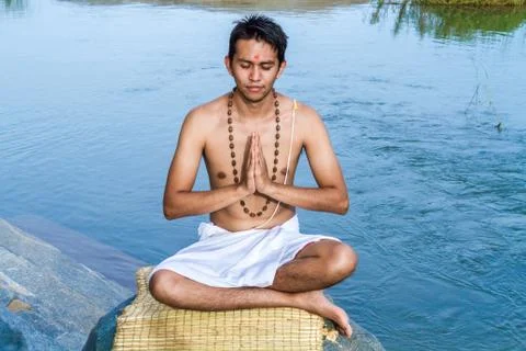 Brahmin Meditating Stock Photos