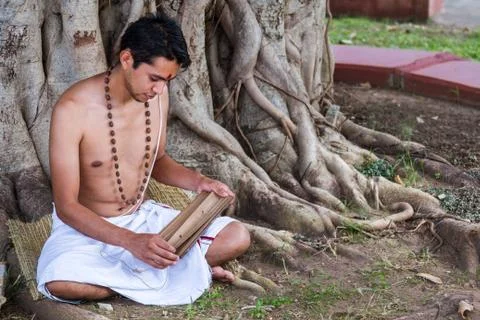Brahmin Reading Stock Photos