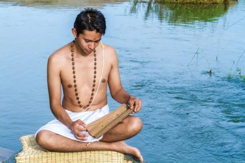 Brahmin Reading Stock Photos