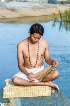 Brahmin Reading Stock Photos