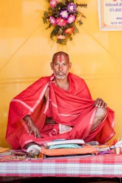 Brahmin Reading Vedas Stock Photos