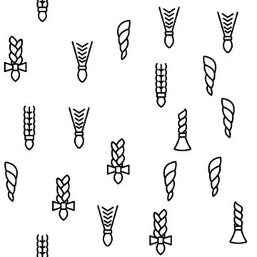 Braid Bread Hairstyles Vector Seamless Pattern イラスト素材