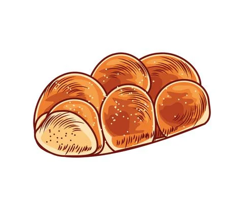 Braid bread icon Stock Illustration