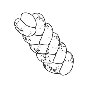 Braid bread sketch Stock Illustration