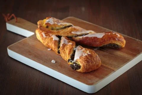 A braid with chocolate chips Stock Photos