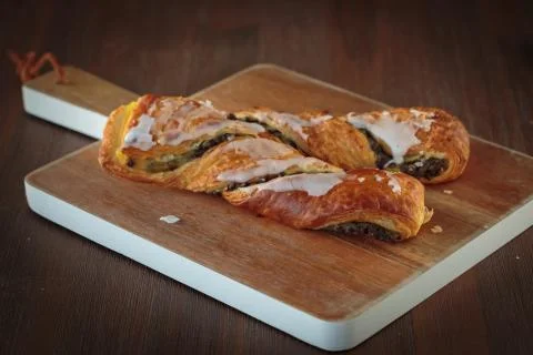 A braid with chocolate chips Stock Photos