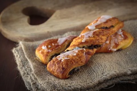 A braid with chocolate chips 写真素材