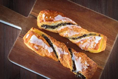 A braid with chocolate chips Stock Photos