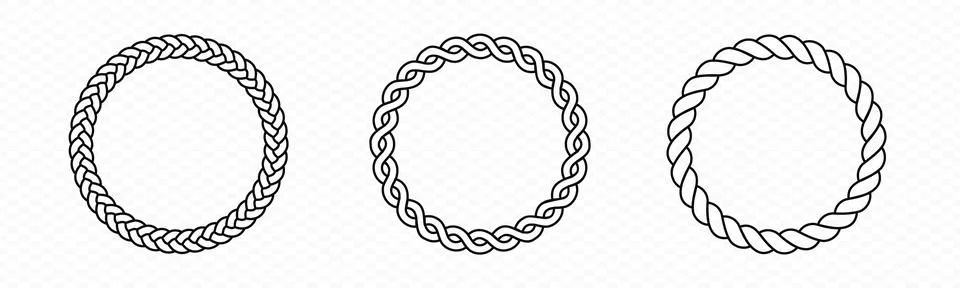 Braid circle frame. Round braided ring. イラスト素材