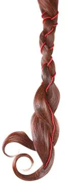 Braid decorated with a string of beads Stock Photos