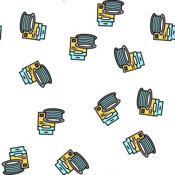 Braid fishing line vector seamless pattern Stock Illustration