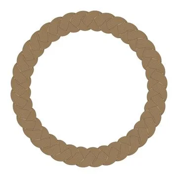 Braid frame icon clipart avatar. Braided curve hair. Cartoon circle art ill.. Stock Illustration