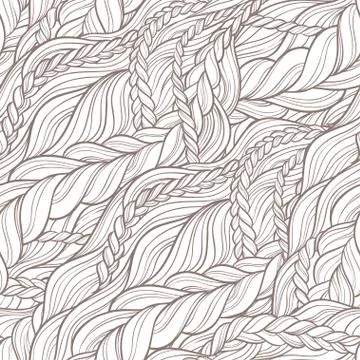 Braid hair pattern Stock Illustration