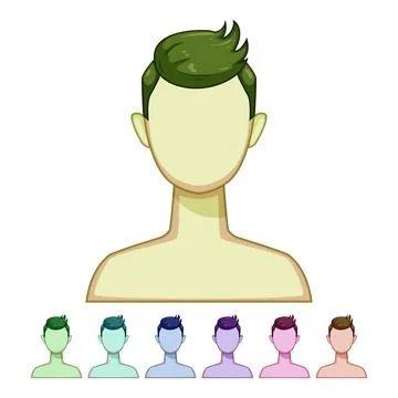 Braid hairstyles for men cartoon vector graphic Stock Illustration