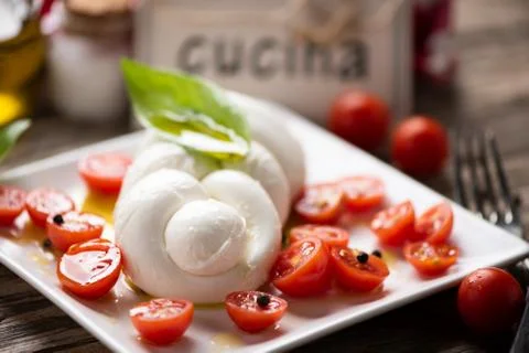 Braid of mozzarella Stock Photos