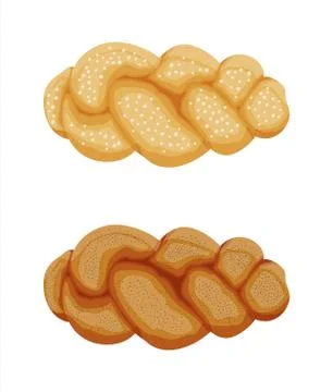Braided bread bun icon Stock Illustration