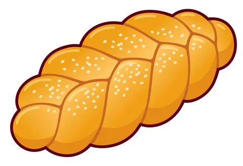Braided bread cartoon drawing Stock Illustration