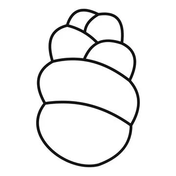 Braided bread challah pastry line art icon Stock Illustration